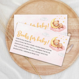 Cute Sleeping Bear - Baby Shower Girl  Tilläggskort