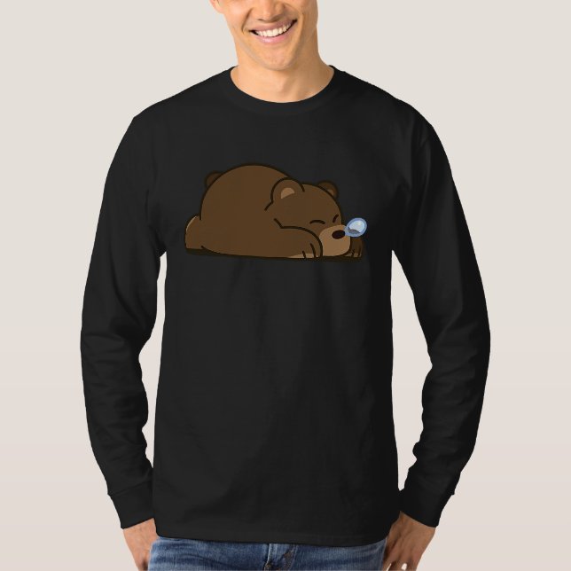 Cute Sleeping Bear T Shirt (Framsida)