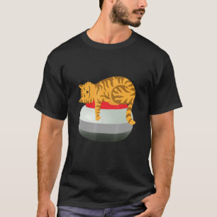 Cute Sleeping Cat Sitta på en Curling Stone Sport T Shirt