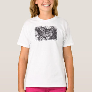 Cute Sleeping Cat Teckning T Shirt