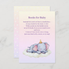 Cute Sleeping Elephant Baby Shower Enclosure Card Tilläggskort