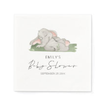 Cute Sleeping Elephant Baby Shower
