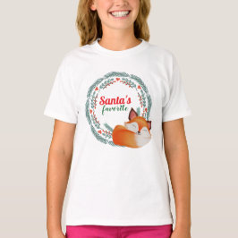 Cute Sleeping Fox Christmas T Shirt
