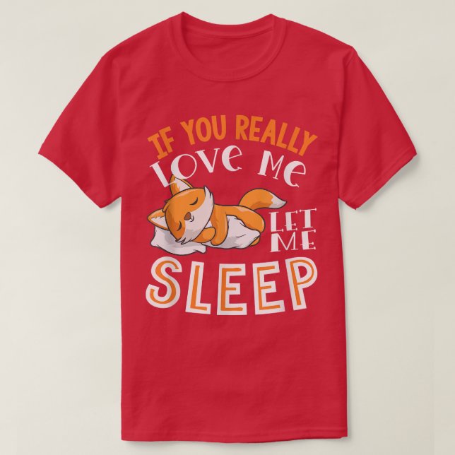 Cute Sleeping Fox Graphics Women Manar Kids Fox Äl T Shirt (Design framsida)