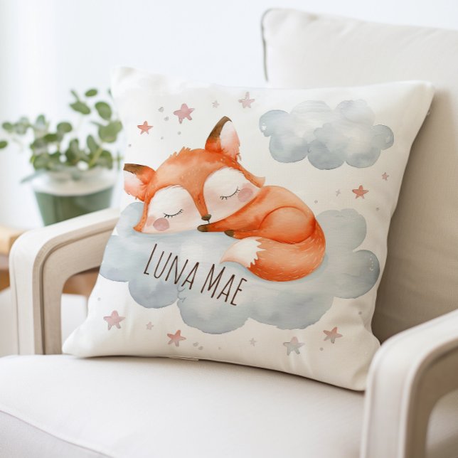 Cute Sleeping Fox på Cloud Pillow, Baby Kudde (Skapare uppladdad)