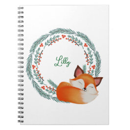 Cute Sleeping Fox Personalized  Anteckningsbok