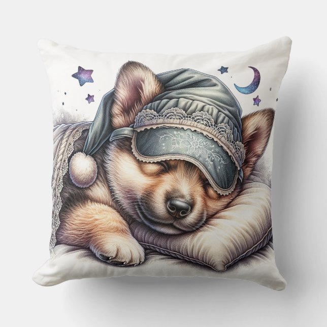 Cute Sleeping German Shepherd Hund Kudde (Framsida)