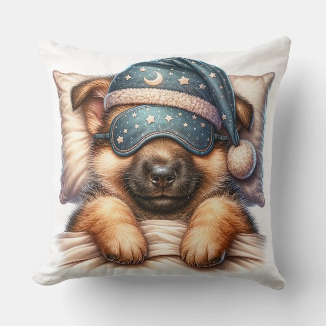 Cute Sleeping German Shepherd Hund Kudde (Framsida)