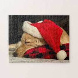 Cute Sleeping Golden Retriever, Hund jul Pussel