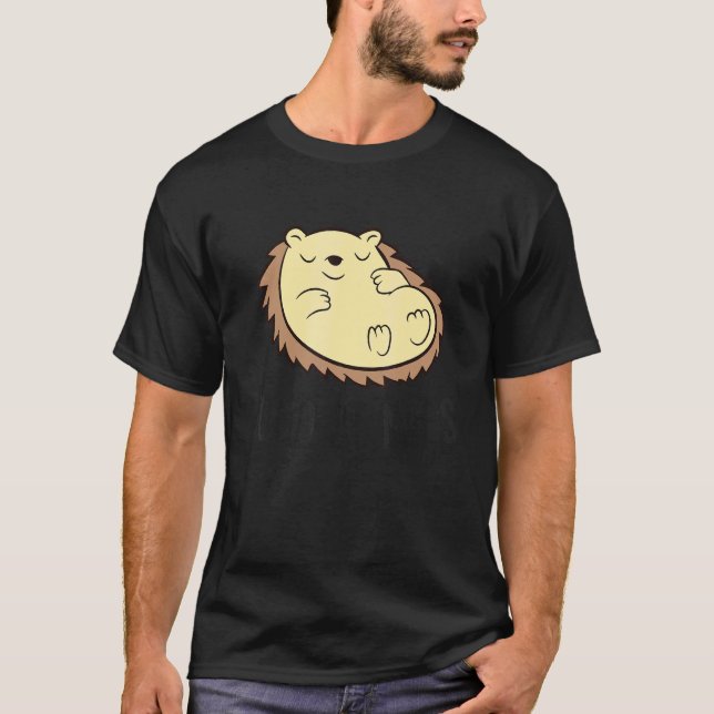 Cute Sleeping Hedgehog Good At Naps  Hedgehog T Shirt (Framsida)