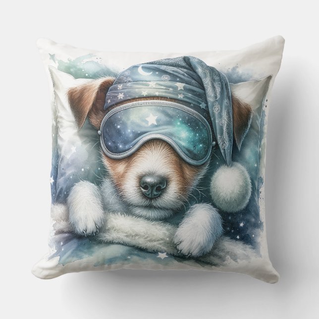 Cute Sleeping Jack Terrier Hund Kudde (Framsida)