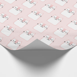 Cute Sleeping Kattunge Mönster Presentpapper