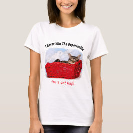 Cute Sleeping Kitten i Red Basket Anpassningsbar F T Shirt
