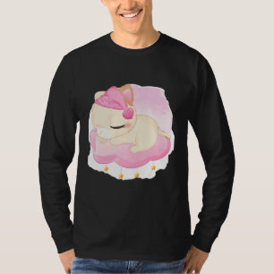 Cute Sleeping Kitten Illustration Rosa T Shirt