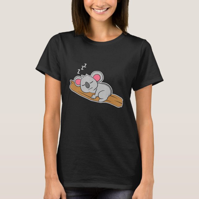 Cute Sleeping Koala Bear Funny Koala Bear Älskare T Shirt (Framsida)