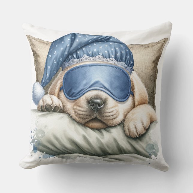 Cute Sleeping Labrador Hund Kudde (Framsida)