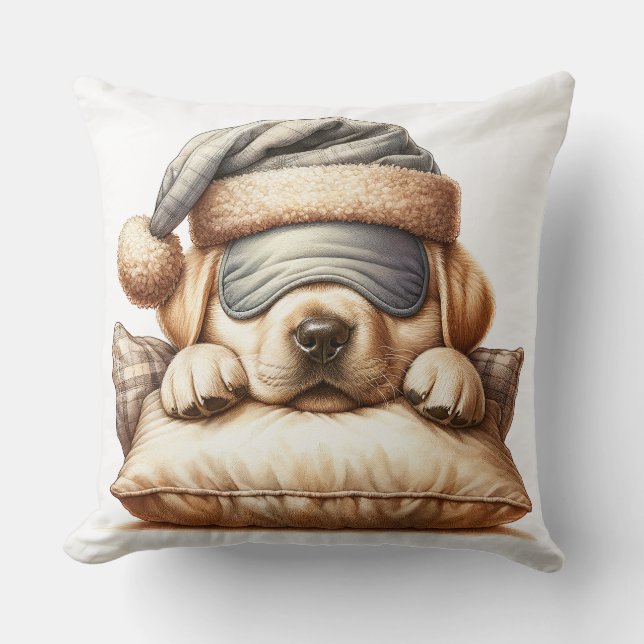 Cute Sleeping Labrador Hund Kudde (Framsida)