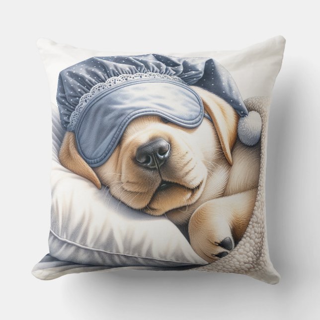Cute Sleeping Labrador Hund Kudde (Framsida)