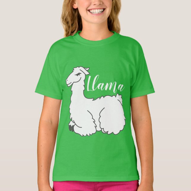 Cute Sleeping Llama T Shirt (Framsida)