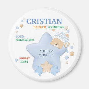 Cute Sleeping Nalle Pojke Birgstat Magn Magnet