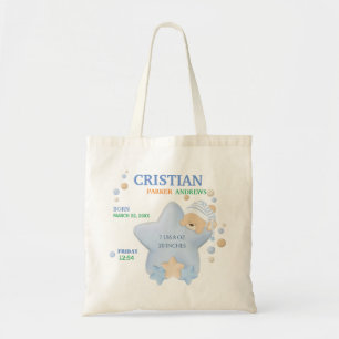 Cute Sleeping Nalle Pojke Birgstat Tote Tygkasse