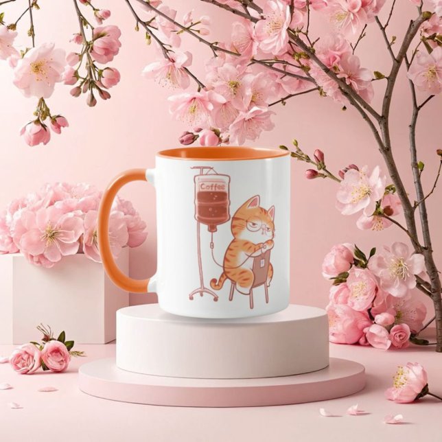 Cute Sleeping Orange Cat Coffee Mug funny orange Mugg (Skapare uppladdad)