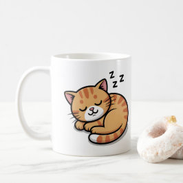 Cute Sleeping Orange Tabby katt Mugg - Kaffe Kopp