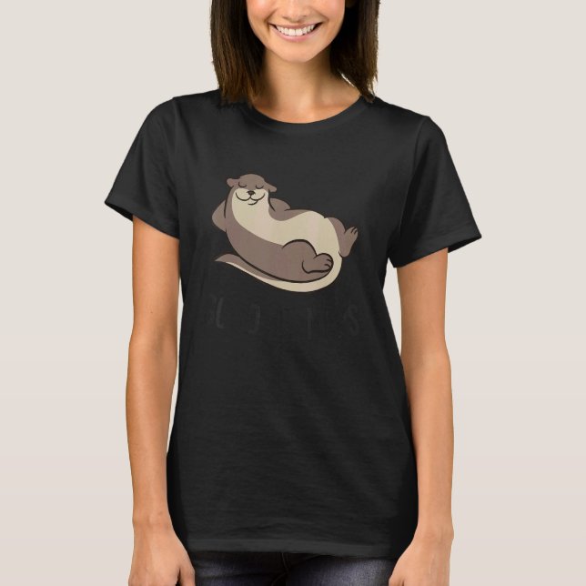 Cute Sleeping Otter Good At Naps  Otter T Shirt (Framsida)