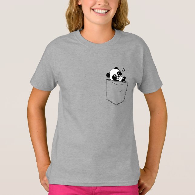 Cute Sleeping Panda in Pocket T Shirt (Framsida)
