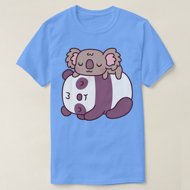 Cute Sleeping Panda och Koala Bear T Shirt (Design framsida)