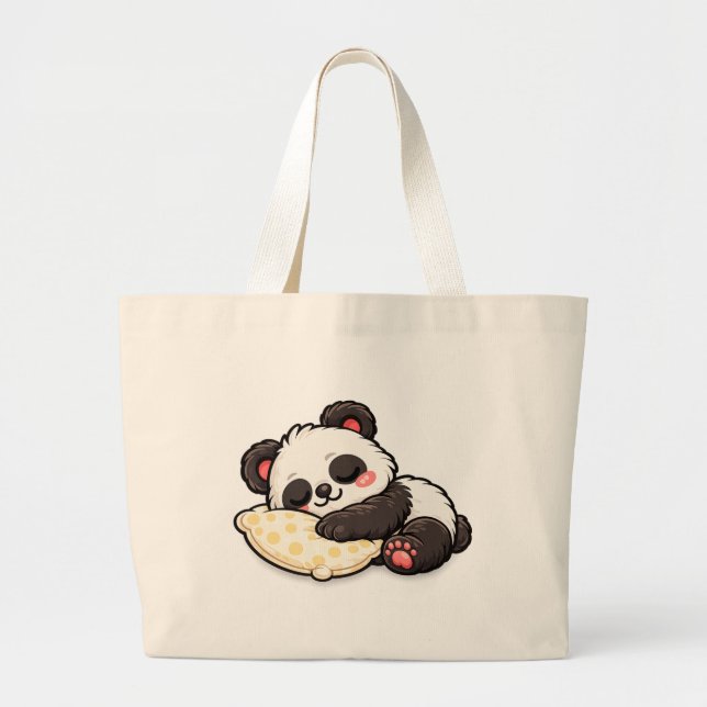 Cute Sleeping Panda with Pillow Jumbo Tygkasse (Framsidan)