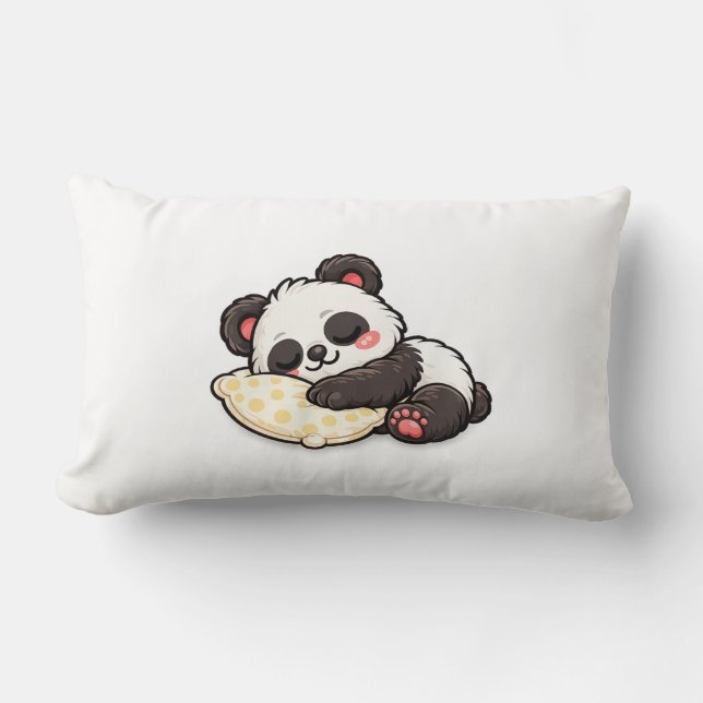 Cute Sleeping Panda with Pillow Lumbarkudde (Framsida)