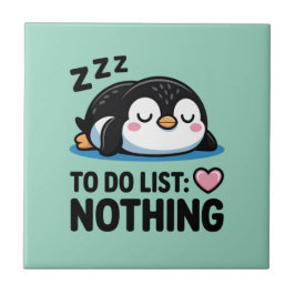 cute sleeping penguin, to do list nothing kakelplatta