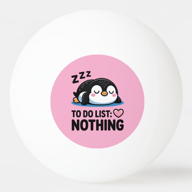 cute sleeping penguin, to do list nothing pingisboll (Framsidan)
