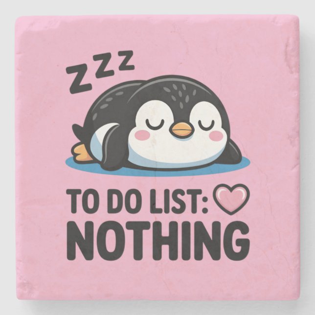 cute sleeping penguin, to do list nothing stenunderlägg (Framsidan)