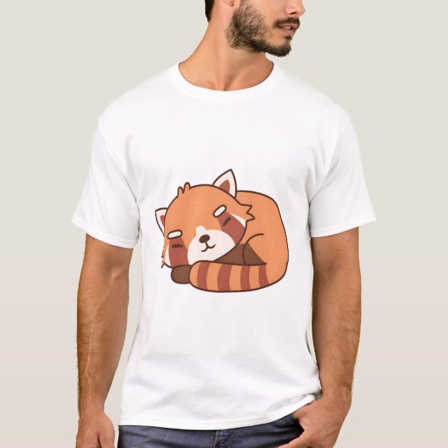 Cute Sleeping Red Panda T Shirt (Framsida)