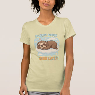 Cute Sleeping Sloon Cloud med citat T Shirt