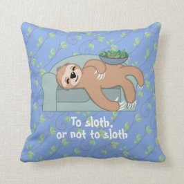 Cute Sleeping Sloth är Lazy Tropical Jungle Kudde