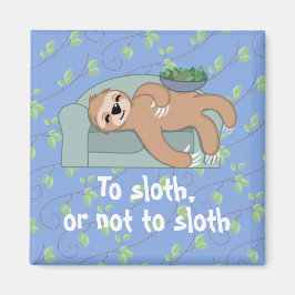 Cute Sleeping Sloth är Lazy Tropical Jungle Magnet