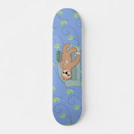 Cute Sleeping Sloth är Lazy Tropical Jungle Mini Skateboard Bräda 18,5 Cm