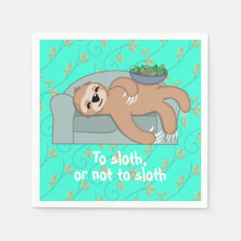 Cute Sleeping Sloth är Lazy Tropical Jungle Pappersservett
