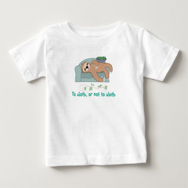 Cute Sleeping Sloth är Lazy Tropical Jungle T Shirt (Framsida)