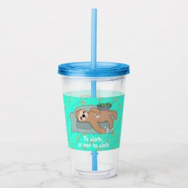 Cute Sleeping Sloth är Lazy Tropical Jungle Take Away Mugg