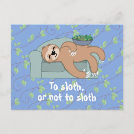 Cute Sleeping Sloth är Lazy Tropical Jungle Vykort