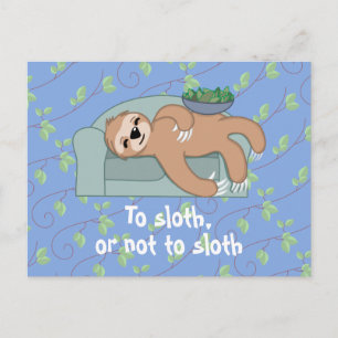 Cute Sleeping Sloth är Lazy Tropical Jungle Vykort