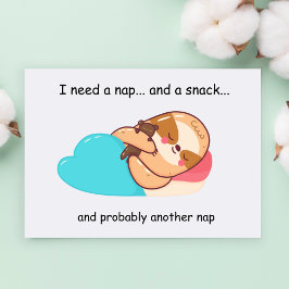 Cute Sleeping Sloth Vykort
