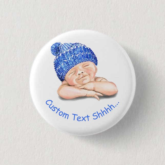 Cute Sleeping Smiling Lycklig Baby - Anpassa Knapp (Framsida)