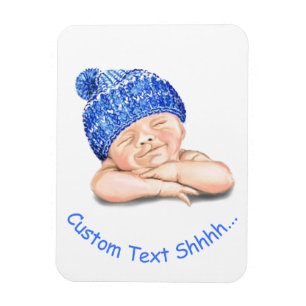 Cute Sleeping Smiling Lycklig Baby - Anpassa Magnet