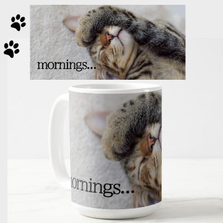 Cute Sleeping Tabby katt Mugg för morgonkläckare