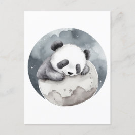 Cute Sleeping Watercolor Baby Panda Vykort